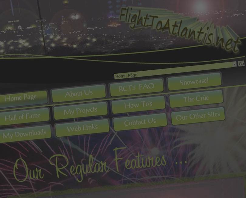 Our Regular Features Illustration, FlightToAtlantis Branding, Tinted Lead Following Slide 