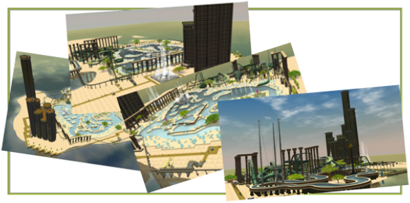 Parks, Scenarios, & Sandboxes - Scenario: Water World Resort - Exit Collage - Slideshow Of Water World Resort Presented Without Custom Content and Without TexMod ReTextures.