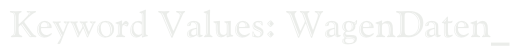 Keyword Values: WagenDaten_